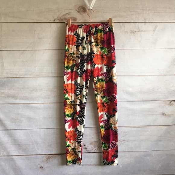 Honey and Lace Pants - Honey & Lace Floral Butterfly Leggings